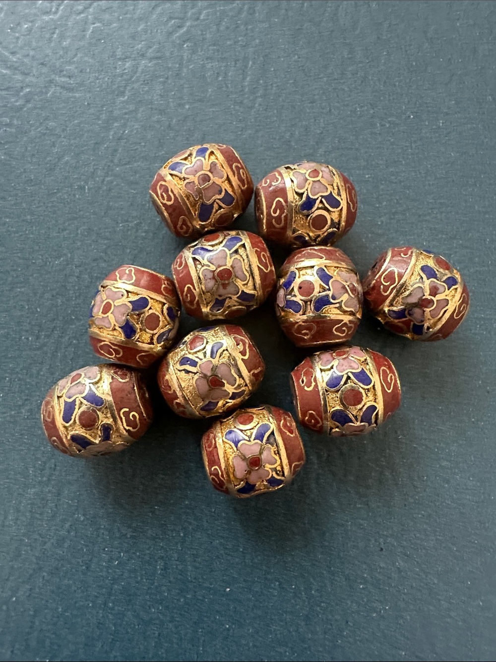 Vintage Cloisonné Barrel Beads Bundle